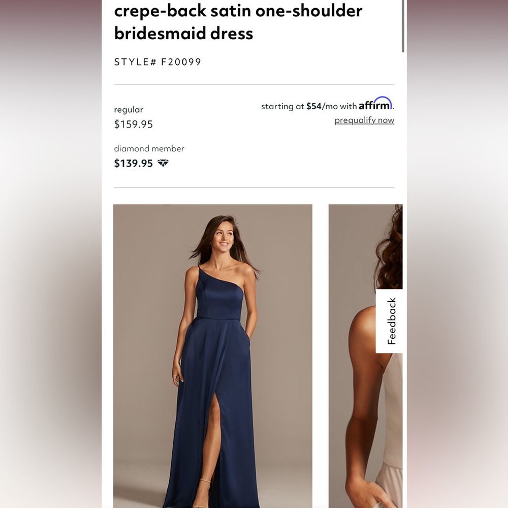 crepe-back satin one-shoulder bridesmaid dress